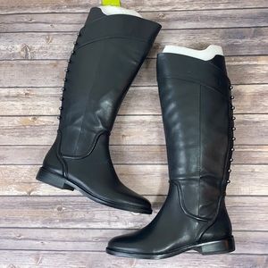 GIANNI BINI Black LOUBELL Wide Calf Knee Boot